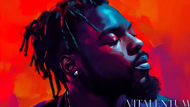 Chromatic portrait study with saturated thermal lighting gradients.