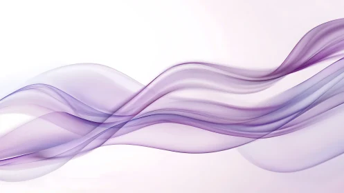 Translucent violet waveforms on minimalist white gradient.