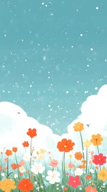 Where Clouds Cascade Into Blooming Dreams Below