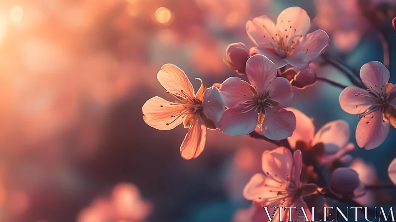 Backlit Spring Blossoms at Golden Hour.