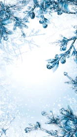 Frost kissed branches framing a drifting winter hush.