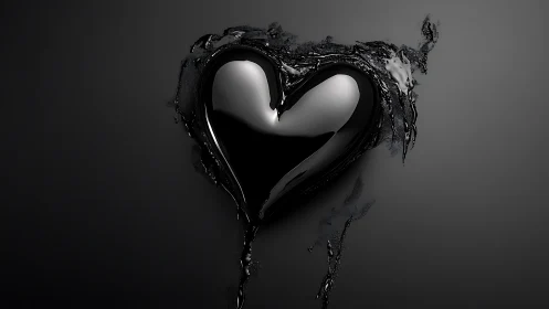 Heart Formed From Water and Light in Darkness