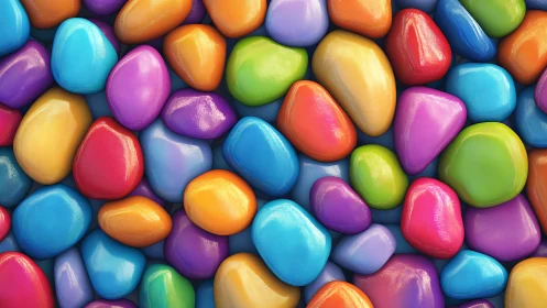 Colorful Glazed Eggs Packed Tightly Together