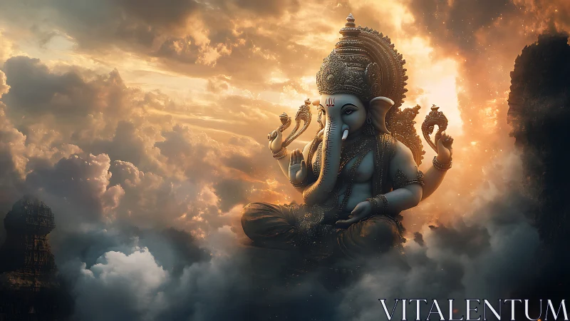 Cloudborne deity breathes light into storm-softened heavens