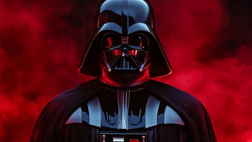 Dark armored figure framed by glowing crimson mist.