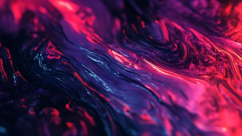 Glowing neon river of color flowing through dreamy shadows.