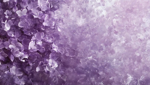 Lavender hydrangea petals forming soft abstract field.