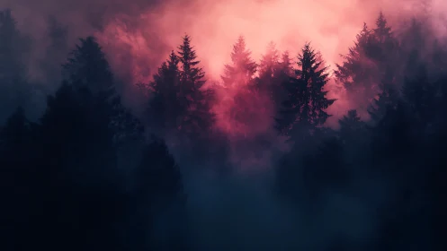 Misty Forest Dawn: Where Dreams Meet the Trees.