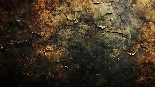 Weathered textured wall glows with warm rustic light