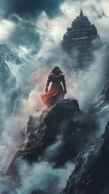 Storm-clad mountain warlock guarding a vanished temple.