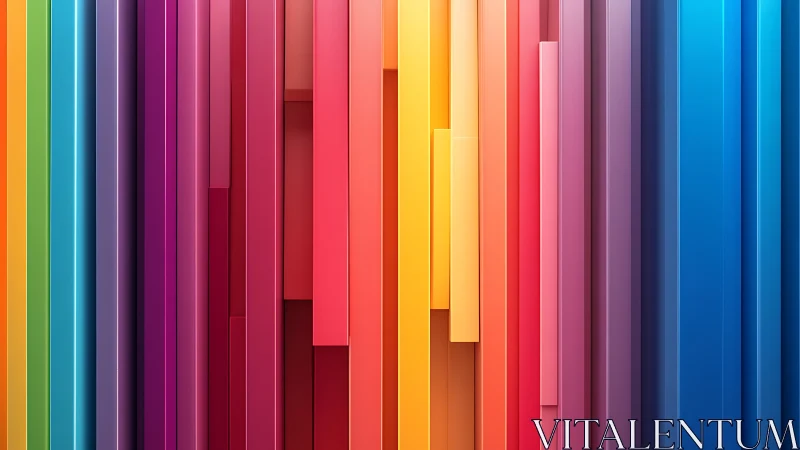 Vertical extruded RGB spectrum bars with glossy depth rendering