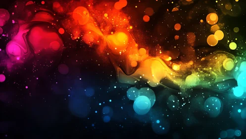 Color storms drift through cosmic night in liquid ribbons