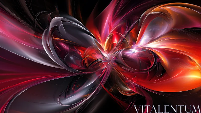 Glowing cosmic ribbons swirling in a warm abstract embrace.