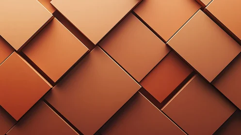 Geometric copper panels in staggered 3D extruded grid relief