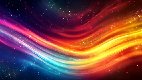Chromatic light streams arc through a stellar gradient field