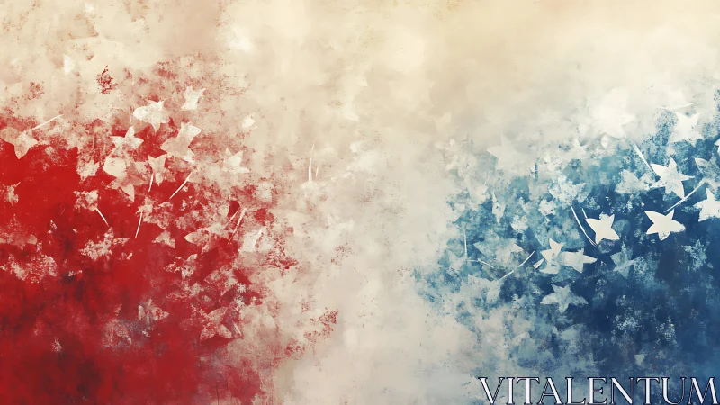 Abstract red and blue starfield dissolves into soft light