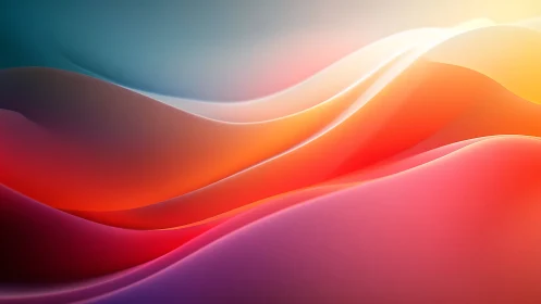 Layered abstract gradient waves in warm and cool colors.