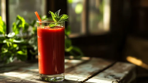 Crimson Refreshment Dances in Morning Sunlight