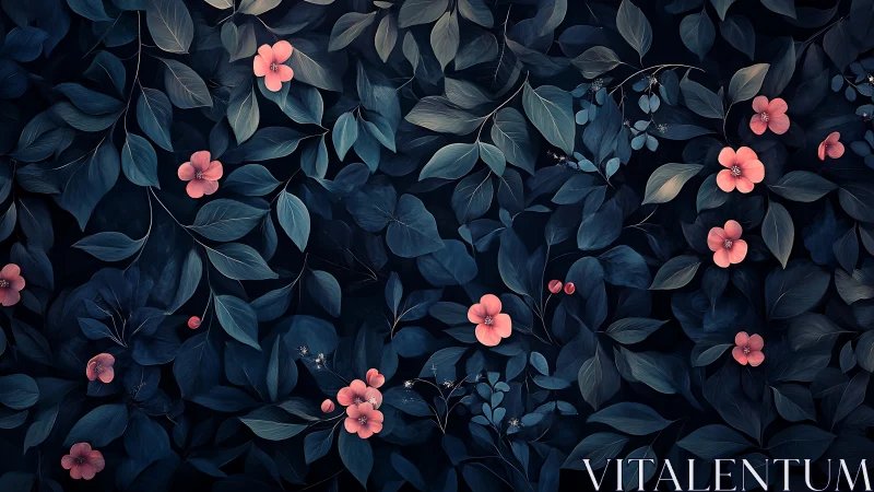 Coral Blooms in Twilight Garden.