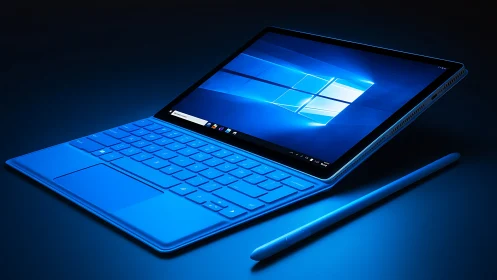 Convertible tablet PC with backlit keyboard and active stylus pen