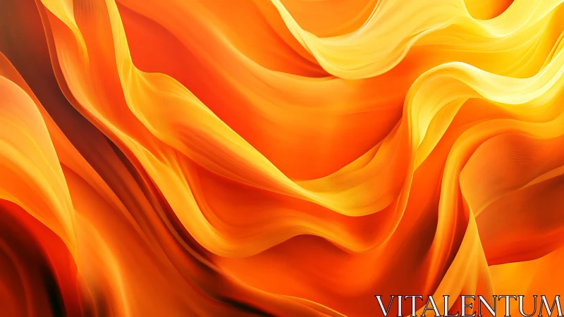 Abstract Liquid Flow in Warm Color Gradients.