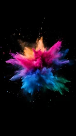 Color dust erupts like a tiny nebula frozen in midair