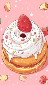 Strawberry crown twirls atop a dreamy whipped swirl tower