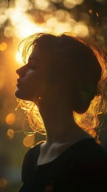 Sunlit silhouette dreaming in a halo of molten evening gold.