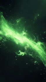 Emerald nebula river drifting softly through deep space.