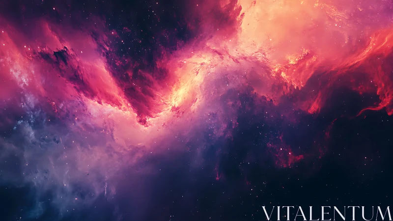 Starlit nebula river blazing through violet cosmic night sky.