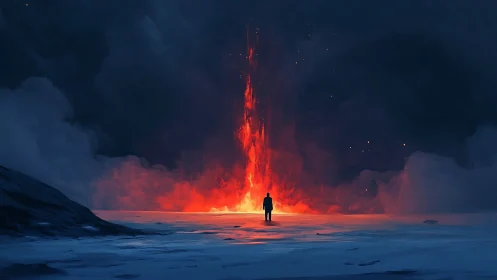 Solitary Wanderer Confronts Infernal Celestial Gate