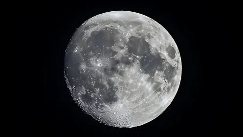 High-resolution lunar surface study with detailed crater ray mapping