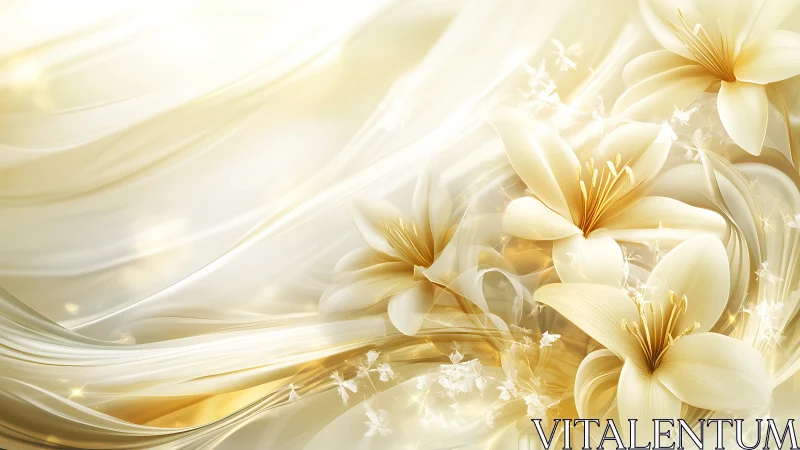 Luminous Garden Dreams in Gold and Cream.