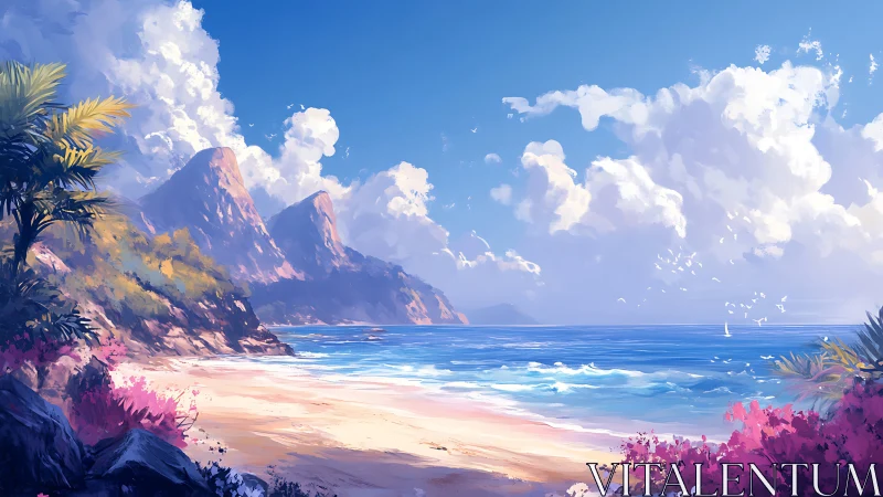 Tropical Archipelago Coastal Landscape with Dramatic Geological Formations.