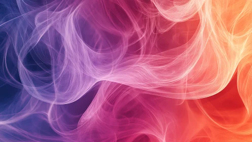 Colorful flowing smoke waves in pink, purple and orange.