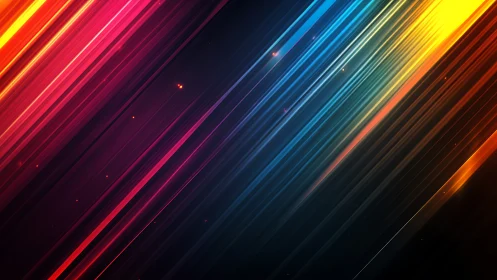 Radiant neon light streaks cut across a deep cosmic void