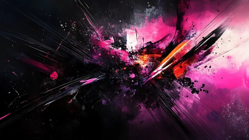 Neon magenta energy burst in dynamic digital abstraction.