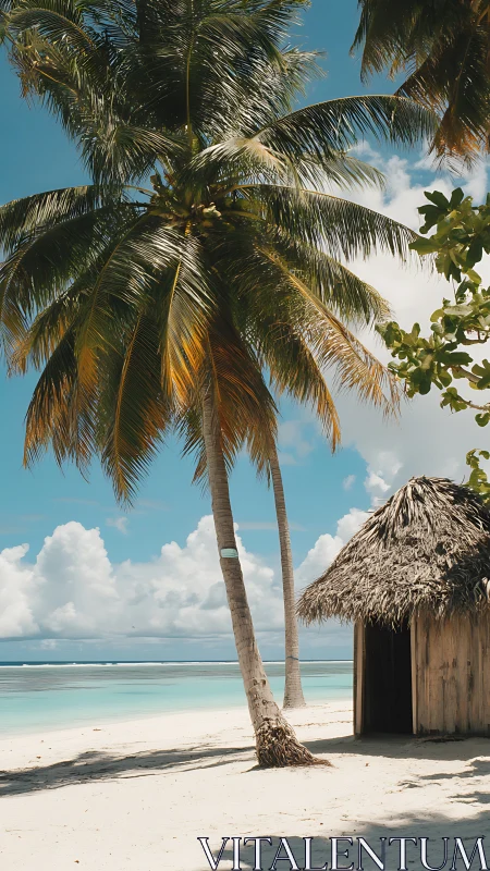 Tropical Escape: Palm Trees Meeting the Azure Shore.