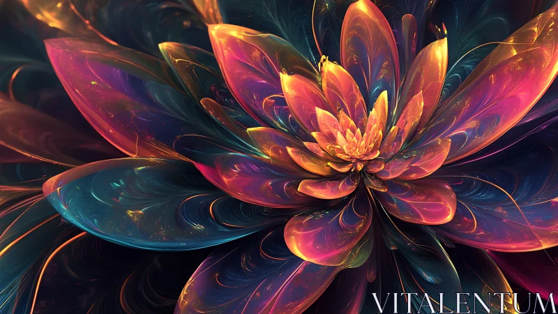 Glowing cosmic flower unfolding in radiant, colorful light.