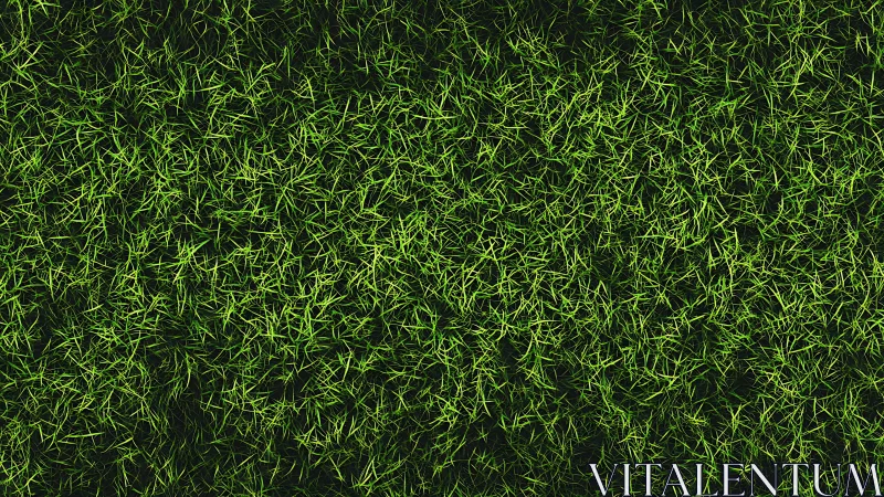 Dense emerald grass texture under soft overhead light.