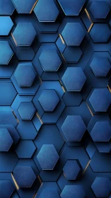 3D hexagonal relief grid with layered blue geometric planes.