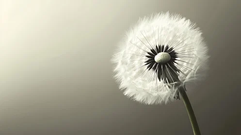 Luminous dandelion halo suspended in quiet golden air.