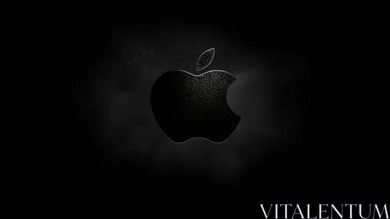 Glowing Apple Logo Against Dark Atmospheric Backdrop
