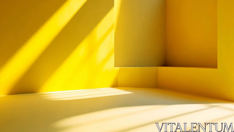 Sunlit yellow chamber where geometry lounges in warmth.