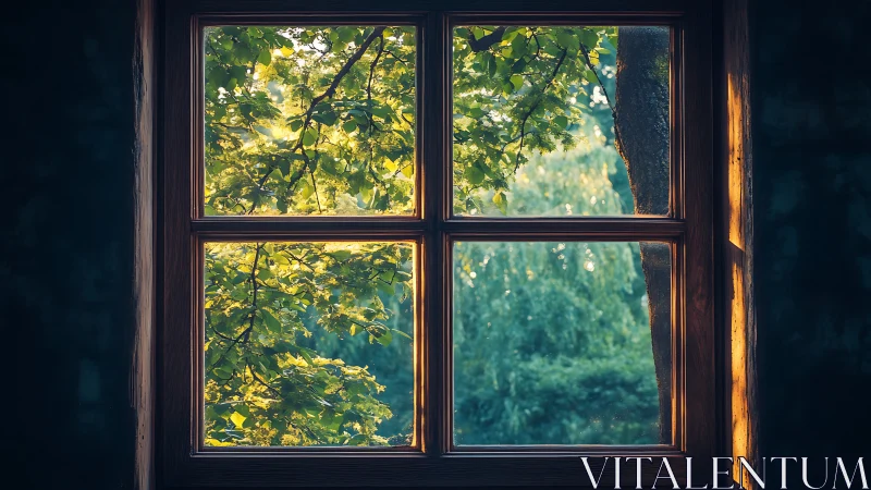 Morning leaves compose a glowing forest window symphony