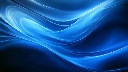 Glowing blue light waves drift gently across a deep night sky