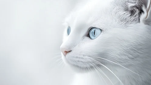 White Cat with Blue Eyes