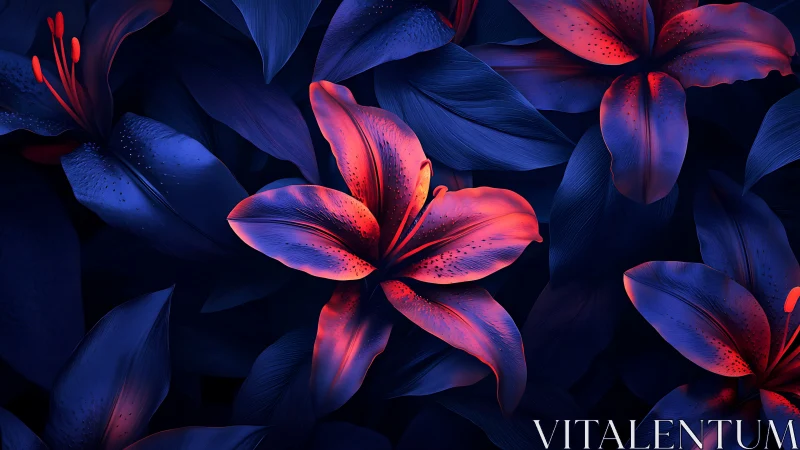 Neon Lilies in Twilight Glow.