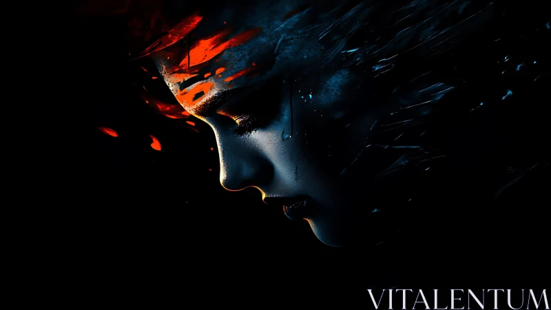 Ember-thoughts crash like waves across a digital twilight