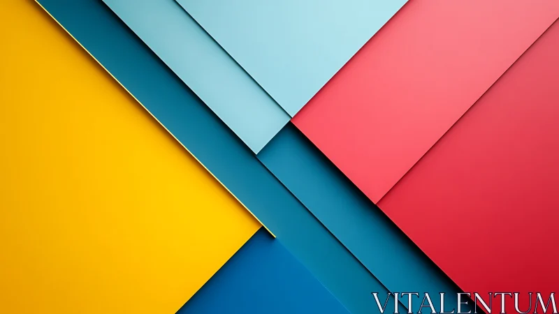 Layered geometric panels in bold primary color planes.
